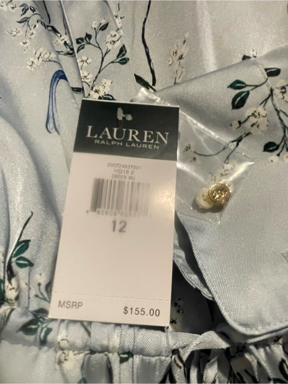 Ralph Lauren Soft Floral Print Drawstring Waist Shirt Dress with pockets - Picture 4 of 5